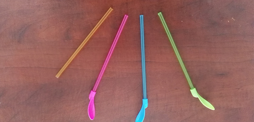 Set of 2 spoon & straw